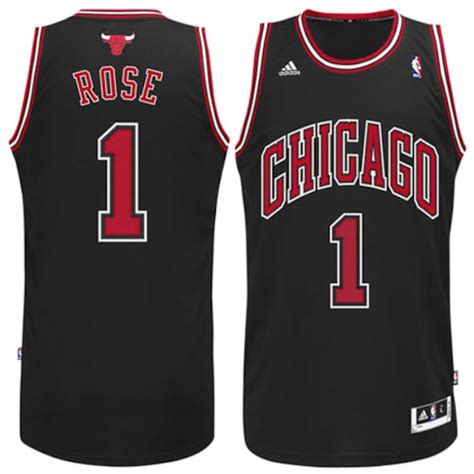 mens chicago bulls derrick rose adidas black alternate replica jersey|michael jordan bulls jersey.